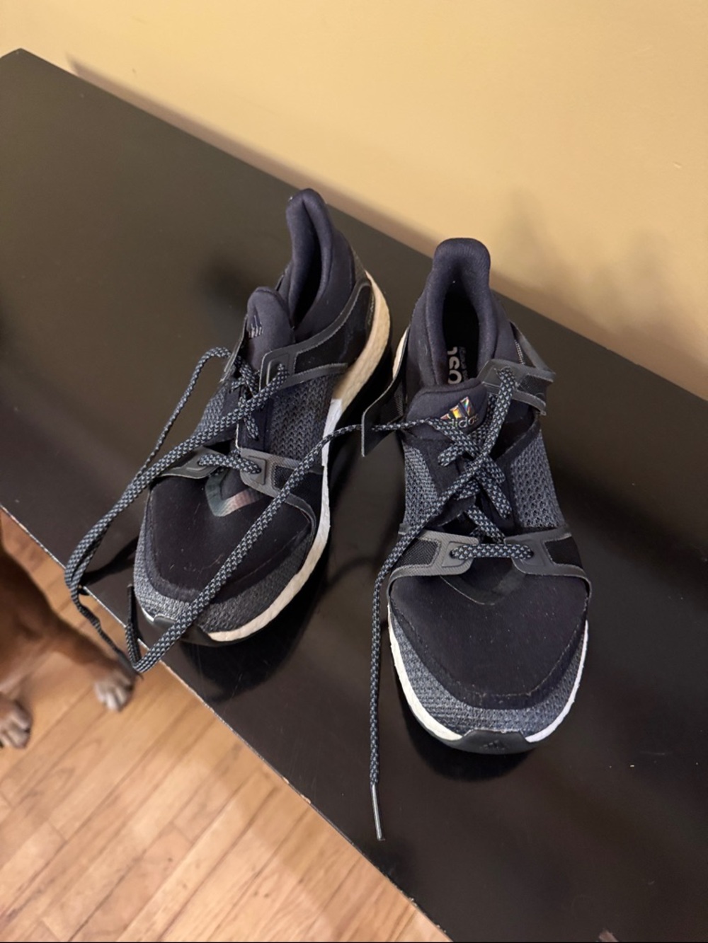adidas Men’s Black Athletic Running Shoes with White Midsole
